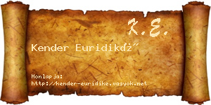Kender Euridiké névjegykártya